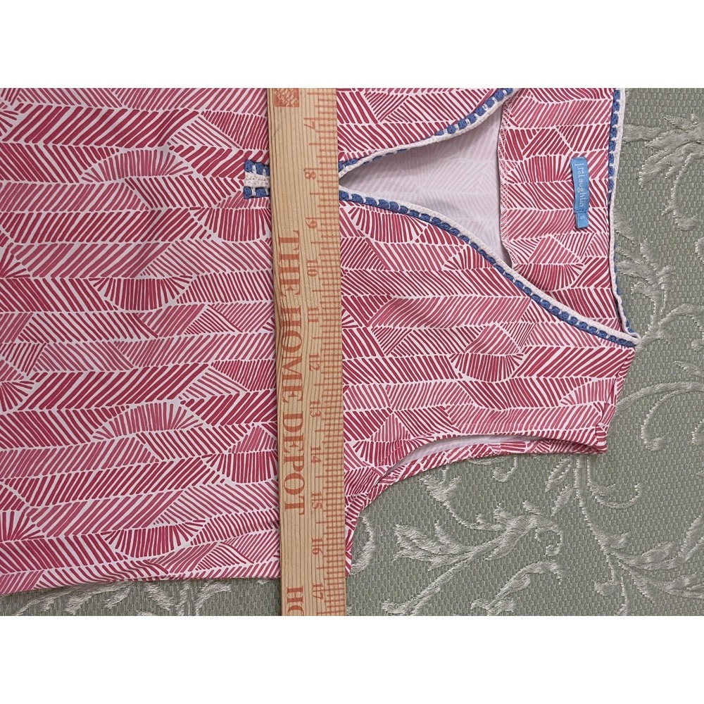 J. McLaughlin Tank Top Womens S Pink Geometric Crochet Tunic Sleeveless Stretch - Picture 5 of 12